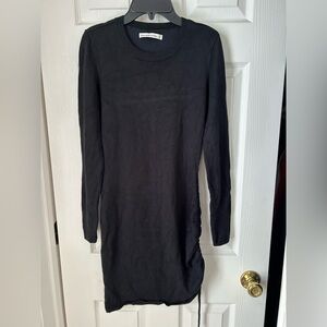 Abercrombie & Fitch Sweater Dress Bodycon Ruched Long Sleeve‎ Black Size S